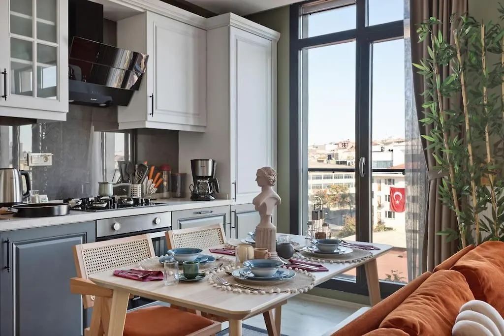 Scandinavian Style Artful Apartment In Residence Istanbul